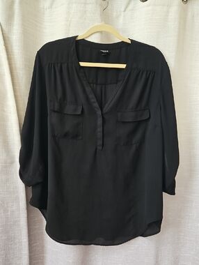 torrid Black V-Neck Utility Blouse